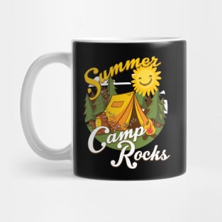 Cute Summer Camp Rocks Camping Fun Campers Mug